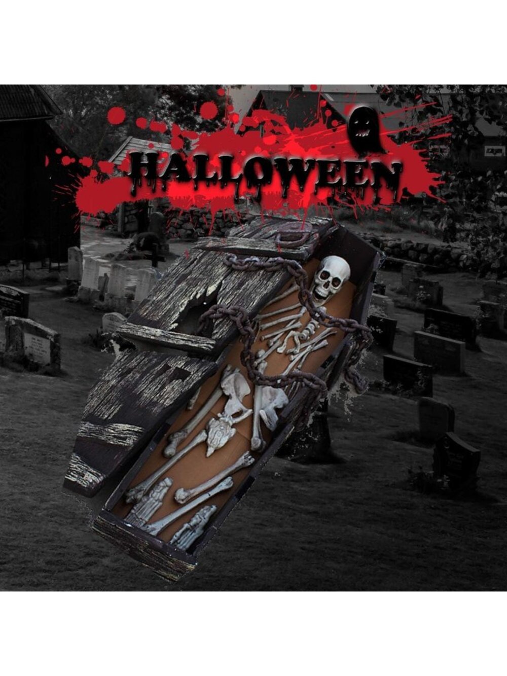 🎃Halloween Decor 28 Pieces Skeleton Bones and Skull Spooky Graveyard Ground - Picture 7 of 7